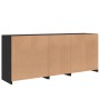 Credenza con Luci LED Nera 162x37x67 cm