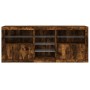 Credenza con Luci LED Rovere Fumo 162x37x67 cm