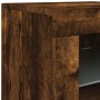 Credenza con Luci LED Rovere Fumo 162x37x67 cm