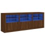 Credenza con Luci LED Rovere Marrone 181,5x37x67 cm