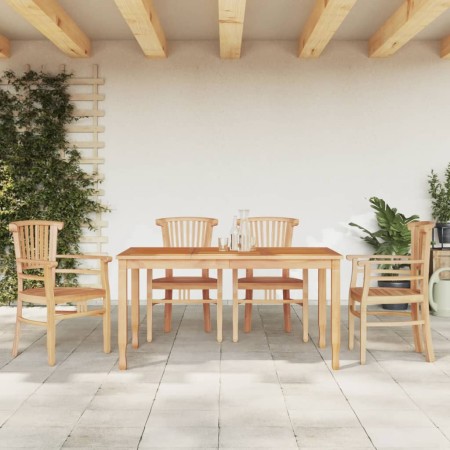 Set da Pranzo per Giardino 5 pz in Legno Massello di Teak