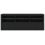 Credenza con Luci LED Nera 181,5x37x67 cm