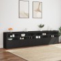 Credenza con Luci LED Nera 283x37x67 cm