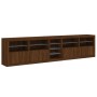 Credenza con Luci LED Rovere Marrone 283x37x67 cm