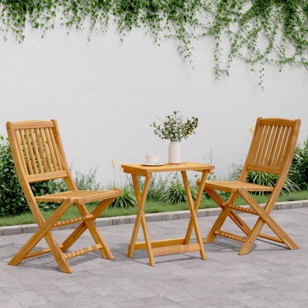 Set da Pranzo da Giardino Pieghevole 3 pz in Massello di Acacia