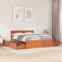 Letto Cassetti e Materasso Cera 160x200cm Legno Massello Pino