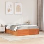 Letto con Materasso Marrone Cera 160x200cm Legno Massello Pino