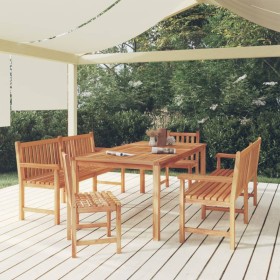 Set da Pranzo per Giardino 5 pz in Legno Massello di Teak