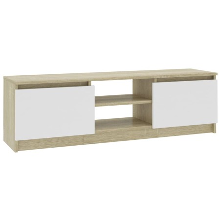 Mobile TV Bianco Rovere Sonoma 120x30x35,5 cm Legno Multistrato