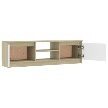 Mobile TV Bianco Rovere Sonoma 120x30x35,5 cm Legno Multistrato