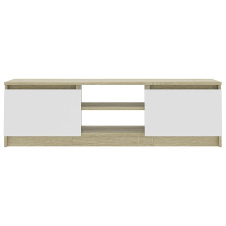 Mobile TV Bianco Rovere Sonoma 120x30x35,5 cm Legno Multistrato