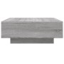 Tavolino da Soggiorno con Luci LED Grigio Sonoma 80x80x31 cm