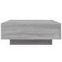 Tavolino da Soggiorno con Luci LED Grigio Sonoma 80x80x31 cm
