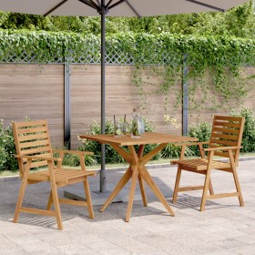 Set da Pranzo per Giardino 3 pz in Legno Massello di Acacia