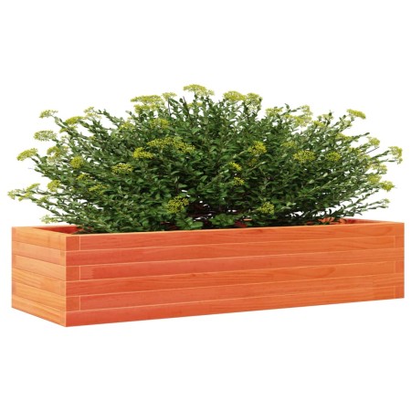 Fioriera Giardino Marrone Cera 110x40x23 cm Legno Massello Pino