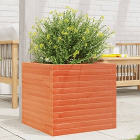 Fioriera Giardino Marrone Cera 50x50x45,5cm Legno Massello Pino