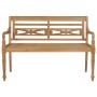 Panca Batavia con Cuscino Grigio 120 cm in Massello di Teak