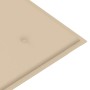Panca Batavia con Cuscino Beige 120 cm in Massello di Teak