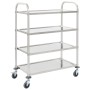 Carrello da Cucina a 4 Livelli 107x55x125 cm in Acciaio Inox