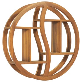 Mensola Yin Yang 60x15x60 cm in Legno Massello di Teak