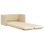 Divano Letto da Terra 2 in 1 Crema 112x174x55 cm Tessuto