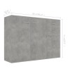 Credenza Grigio Cemento 105x30x75 cm in Legno Multistrato