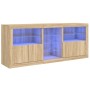 Credenza con Luci LED Rovere Sonoma 162x37x67 cm