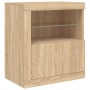 Credenza con Luci LED Rovere Sonoma 162x37x67 cm