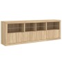 Credenza con Luci LED Rovere Sonoma 202x37x67 cm