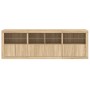 Credenza con Luci LED Rovere Sonoma 202x37x67 cm