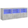 Credenza con Luci LED Grigio Cemento 181,5x37x67 cm