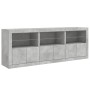 Credenza con Luci LED Grigio Cemento 181,5x37x67 cm