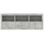 Credenza con Luci LED Grigio Cemento 181,5x37x67 cm