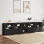 Credenza con Luci LED Nera 283x37x67 cm