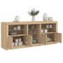 Credenza con Luci LED Rovere Sonoma 181,5x37x67 cm