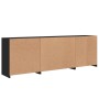 Credenza con Luci LED Nera 202x37x67 cm