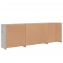 Credenza con Luci LED Grigio Cemento 202x37x67 cm