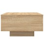 Tavolino da Soggiorno con Luci LED Rovere Sonoma 55x55x31 cm