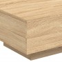 Tavolino da Soggiorno con Luci LED Rovere Sonoma 55x55x31 cm