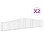 Cesti Gabbioni ad Arco 2 pz 400x30x60/80 cm Ferro Zincato