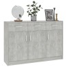 Credenza Grigio Cemento 110x30x75 cm in Legno Multistrato