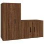 Set Mobili Porta TV 2 pz Rovere Marrone in Legno Multistrato