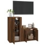 Set Mobili Porta TV 2 pz Rovere Marrone in Legno Multistrato