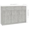 Credenza Grigio Cemento 110x30x75 cm in Legno Multistrato