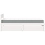 Letto Cassetti e Materasso Bianco 90x200 cm Legno Massello Pino