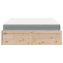 Letto con Materasso 140x200 cm in Legno Massello di Pino