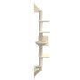 Albero per Gatti con Tiragraffi a Parete Crema 180 cm