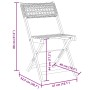 Sedie Giardino Pieghevoli 4pz Nere Polyrattan e Legno Massello