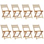 Sedie Giardino Pieghevoli 8pz Beige Polyrattan e Legno Massello