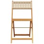 Sedie Giardino Pieghevoli 8pz Beige Polyrattan e Legno Massello